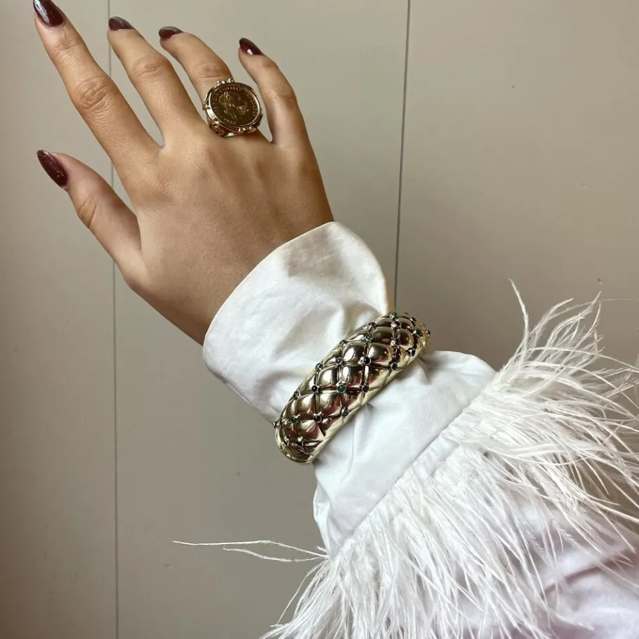 Bangle with ruby, sapphire and emerald 12 krt>Vintage Jewellery Sale