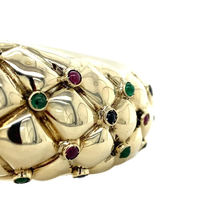 bangle_with_ruby_sapphire_3.webp Bangle with ruby, sapphire and emerald 12 krt>Vintage Jewellery Sale