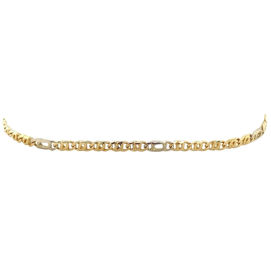 bicolour_gold_figaro_brac_2.webp Bicolour gold figaro bracelet 14 krt>Vintage Jewellery Discount