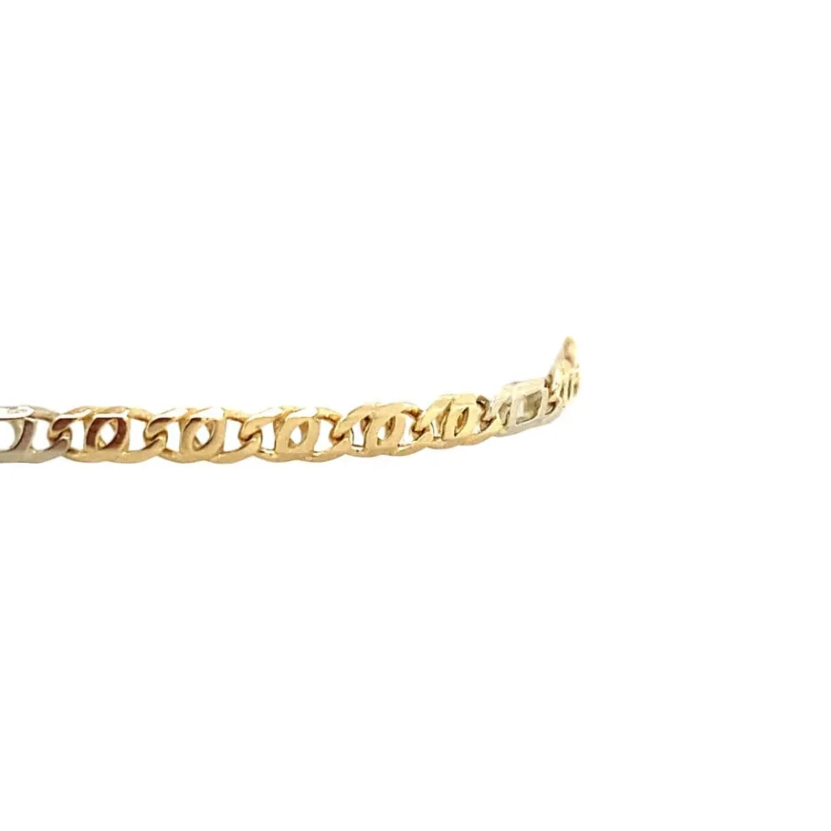 bicolour_gold_figaro_brac_3.webp Bicolour gold figaro bracelet 14 krt>Vintage Jewellery Discount