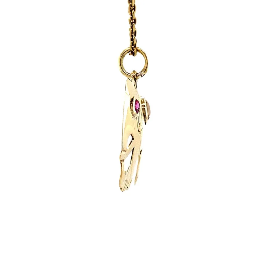 elephant_pendant_with_rub_3.webp Elephant pendant with ruby and zircon 12 krt>Vintage Jewellery Outlet