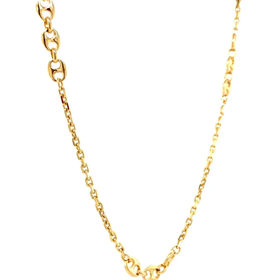 gold_anchor_and_coffee_be_2.webp Gold anchor and coffee bean necklace 18 krt>Vintage Jewellery Discount