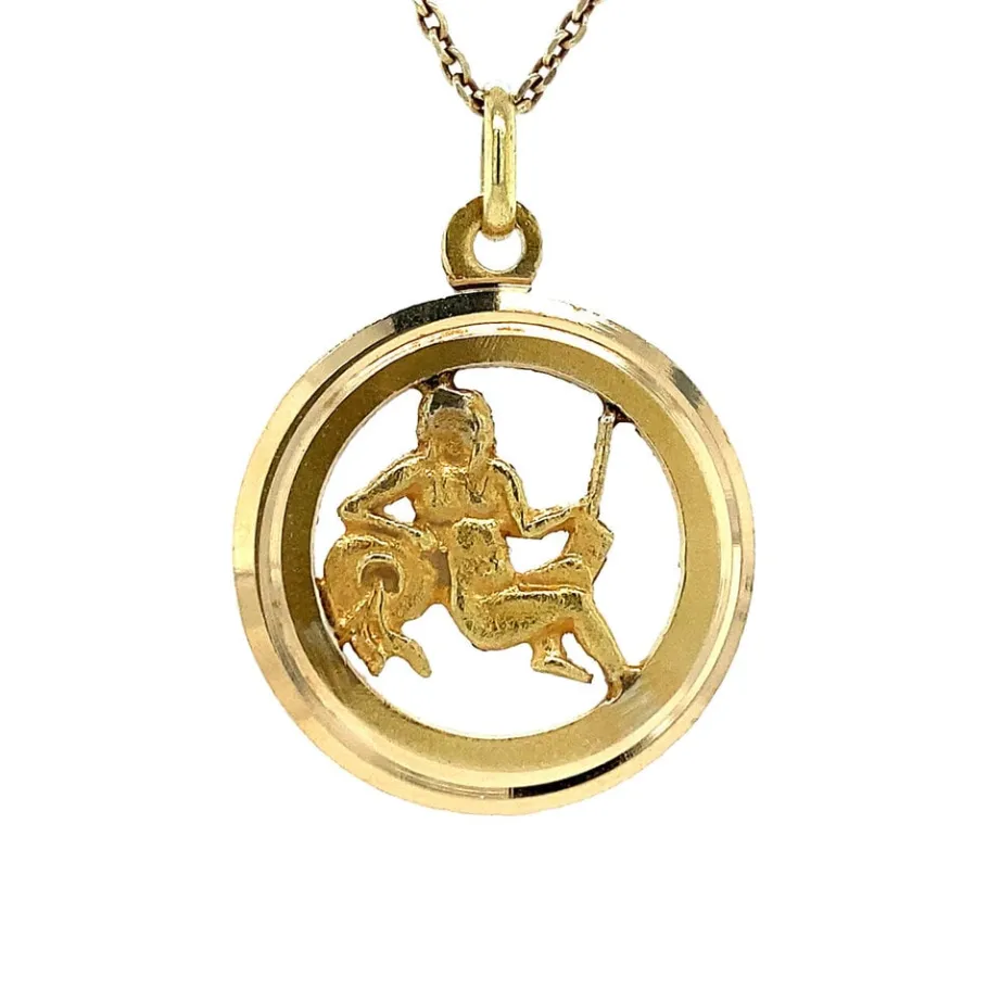 Gold Aquarius pendant 18 krt>Vintage Jewellery Sale