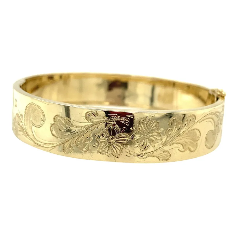 gold_bangle_with_engravin_2-3.webp Gold bangle with engraving 14 krt>Vintage Jewellery Hot
