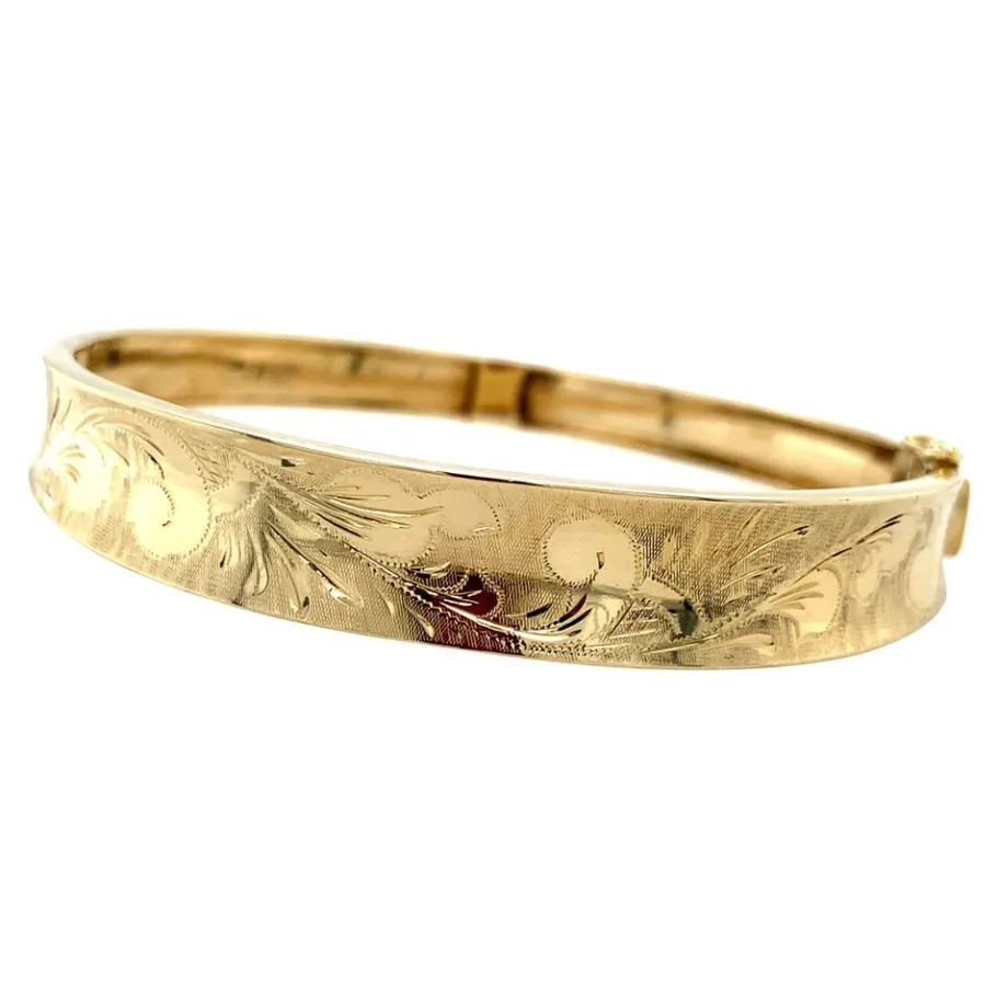 gold_bangle_with_engravin_2-6.webp Gold bangle with engraving 14 krt>Vintage Jewellery Online