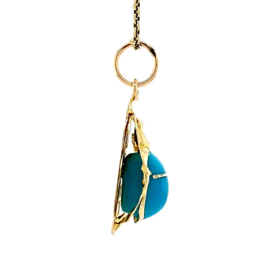 gold_beetle_pendant_with__3.webp Gold beetle pendant with blue colour stone 18 krt>Vintage Jewellery Online