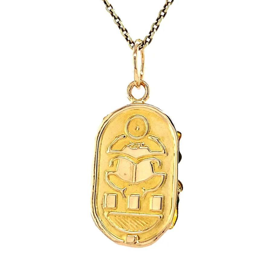 gold_beetle_pendant_with__4.webp Gold beetle pendant with blue colour stone 18 krt>Vintage Jewellery Online