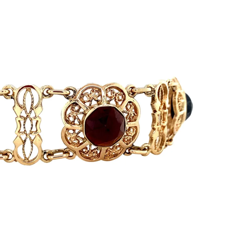 gold_bracelet_with_garnet_3-2.webp Gold bracelet with garnet 14 krt>Vintage Jewellery Best