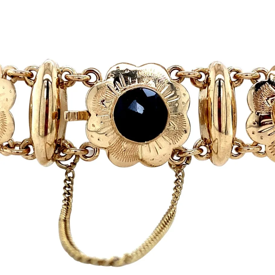 gold_bracelet_with_garnet_4-3.webp Gold bracelet with garnet 14 krt>Vintage Jewellery Online