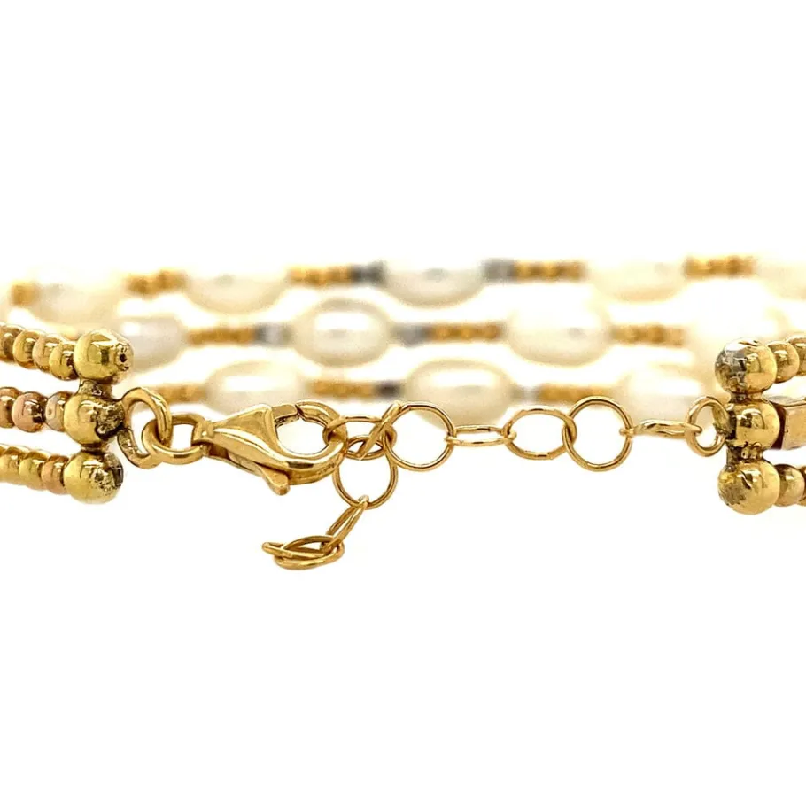 gold_bracelet_with_pearl__4.webp Gold bracelet with pearl, emerald and diamond 18 krt>Vintage Jewellery Hot