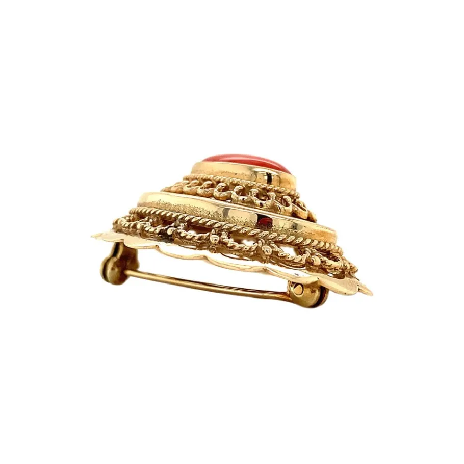 gold_brooch_with_blood_co_4.webp Gold brooch with blood coral 14 krt>Vintage Jewellery Outlet