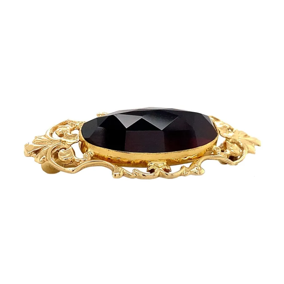 gold_brooch_with_garnet___2-4.webp Gold brooch with garnet 14 krt>Vintage Jewellery Online