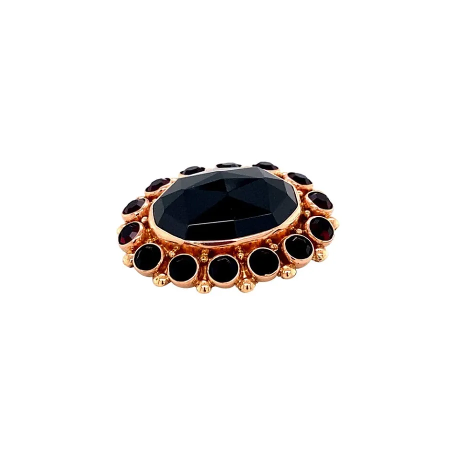 gold_brooch_with_garnet___2.webp Gold brooch with garnet 14 krt>Vintage Jewellery Clearance