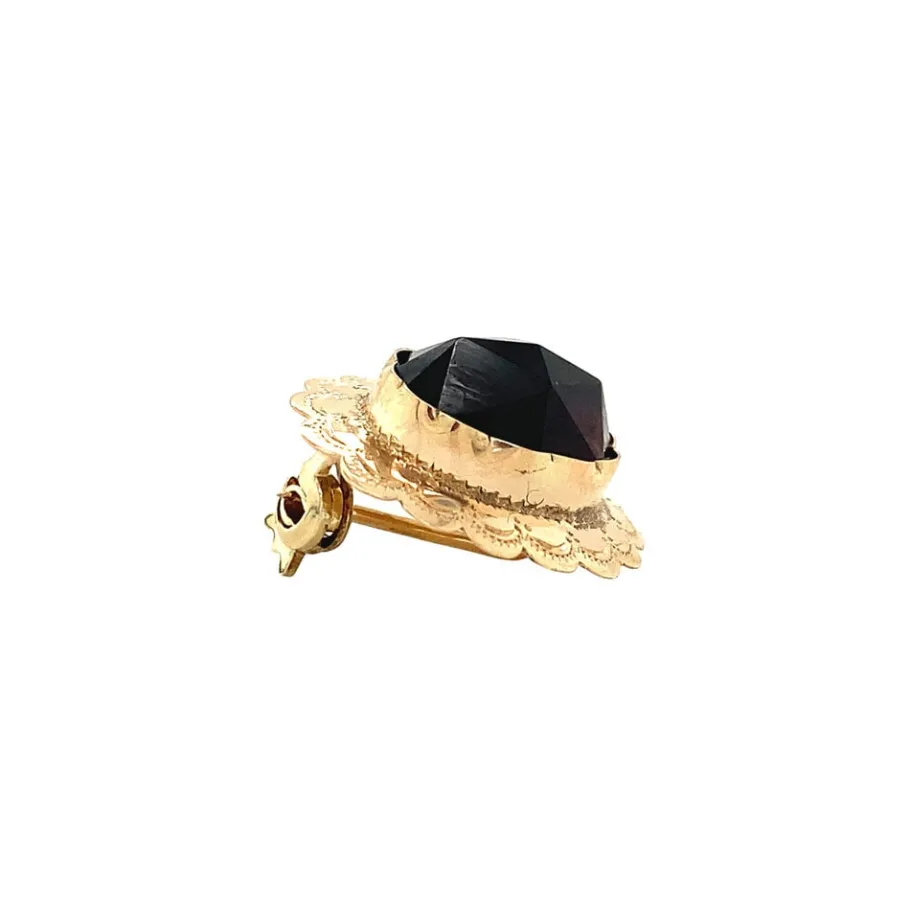 gold_brooch_with_garnet___3-2.webp Gold brooch with garnet 14 krt>Vintage Jewellery Outlet