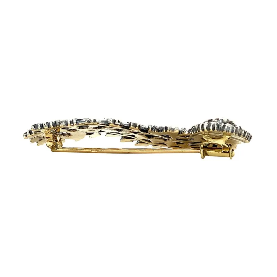 gold_brooch_with_rose_dia_4.webp Gold brooch with rose diamond 14 krt/925>Vintage Jewellery Outlet