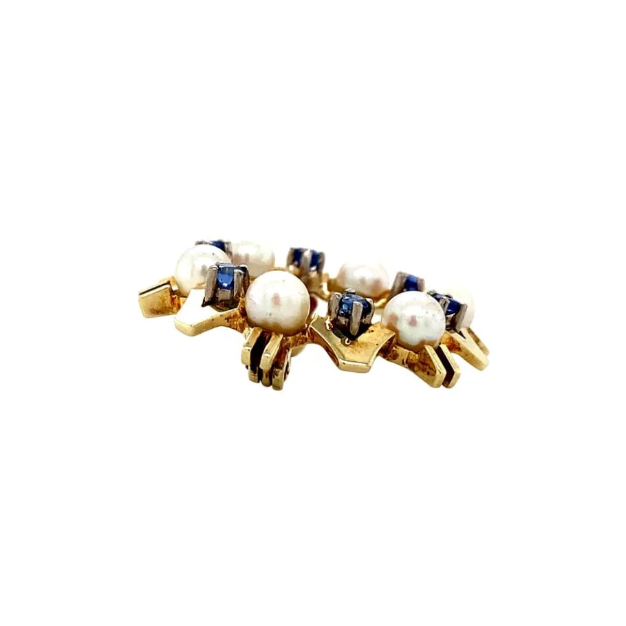 gold_brooch_with_sapphire_3.webp Gold brooch with sapphire and pearl 14 krt>Vintage Jewellery Clearance