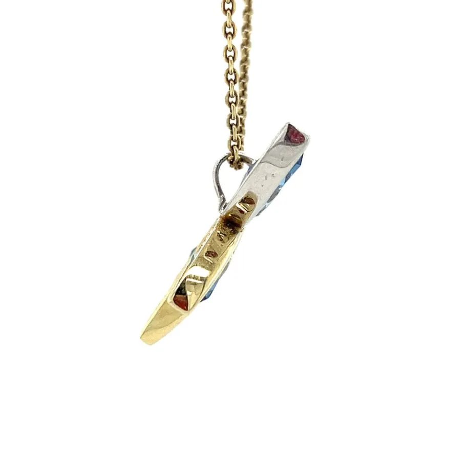 gold_butterfly_pendant_wi_3.webp Gold butterfly pendant with spinel and zirconia 14 krt>Vintage Jewellery Best