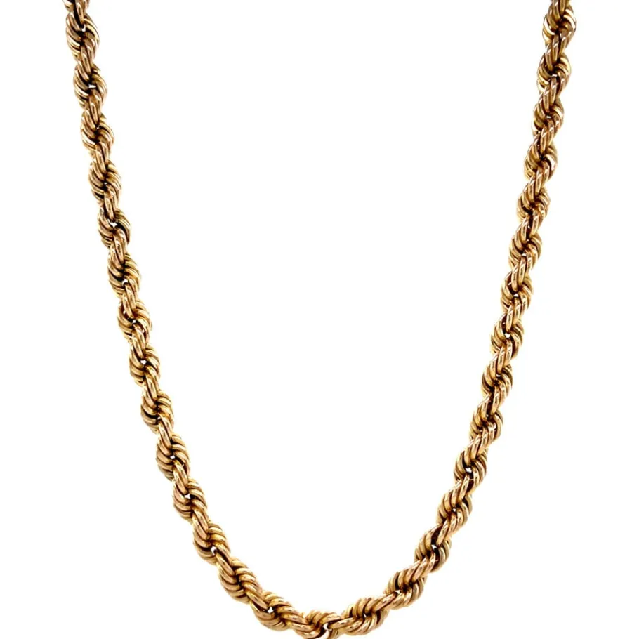 Gold cord necklace 14 krt>Vintage Jewellery Sale
