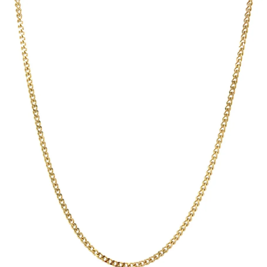 Gold curb length necklace 14 krt>Vintage Jewellery Online