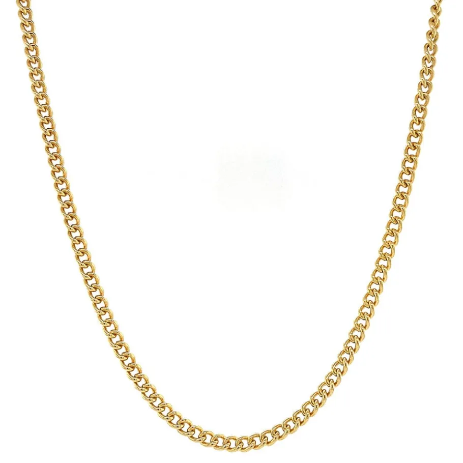 Gold curb length necklace 14 krt>Vintage Jewellery Sale