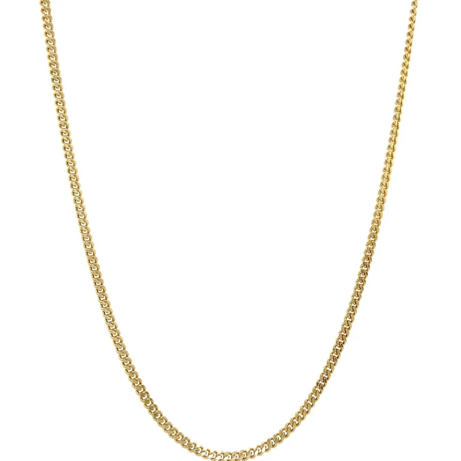 Gold curb length necklace 14 krt>Vintage Jewellery Best