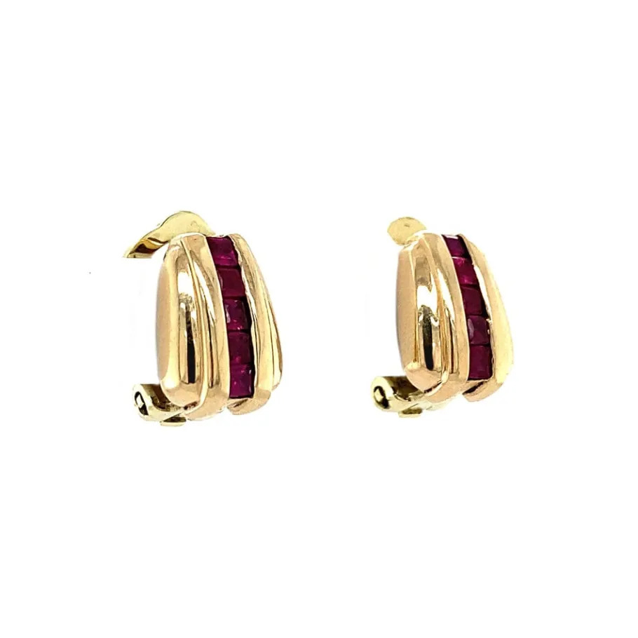 gold_ear_clips_with_ruby__2.webp Gold ear clips with ruby 14 krt>Vintage Jewellery Sale