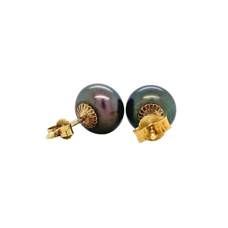 gold_ear_studs_with_black_4.webp Gold ear studs with black pearl 14 krt>Vintage Jewellery Discount
