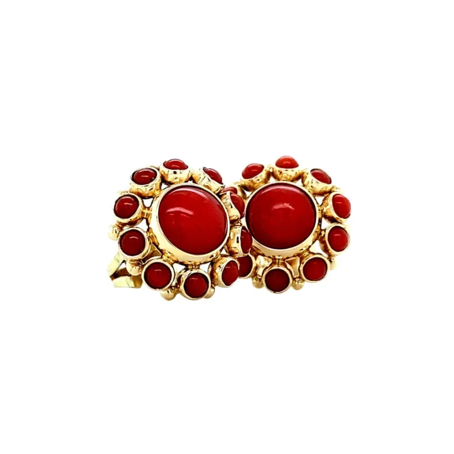gold_ear_studs_with_blood_2-2.webp Gold ear studs with blood coral 14 krt>Vintage Jewellery New