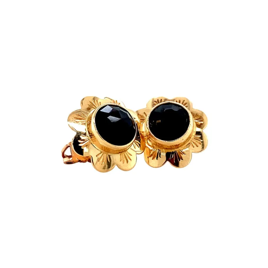 gold_ear_studs_with_garne_2-2.webp Gold ear studs with garnet 14 krt>Vintage Jewellery Best