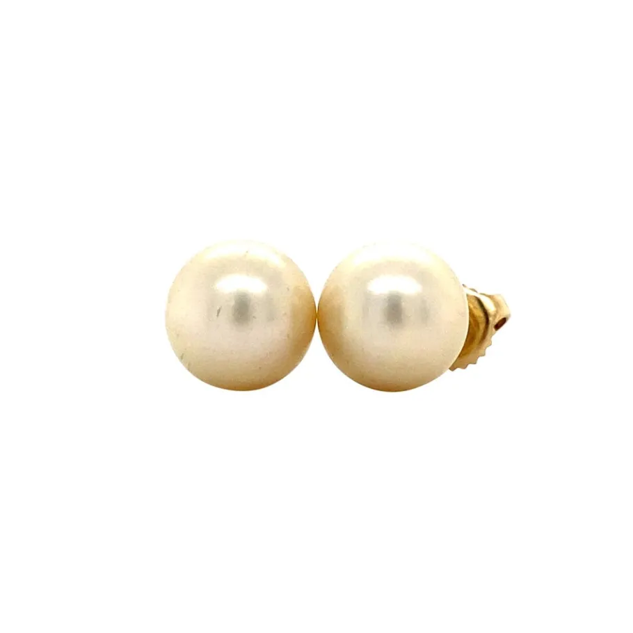 Gold ear studs with pearl 14 krt>Vintage Jewellery Best