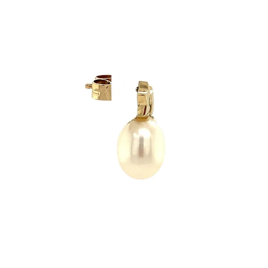 gold_ear_studs_with_pearl_3-1.webp Gold ear studs with pearl and zirconia 14 krt>Vintage Jewellery Online