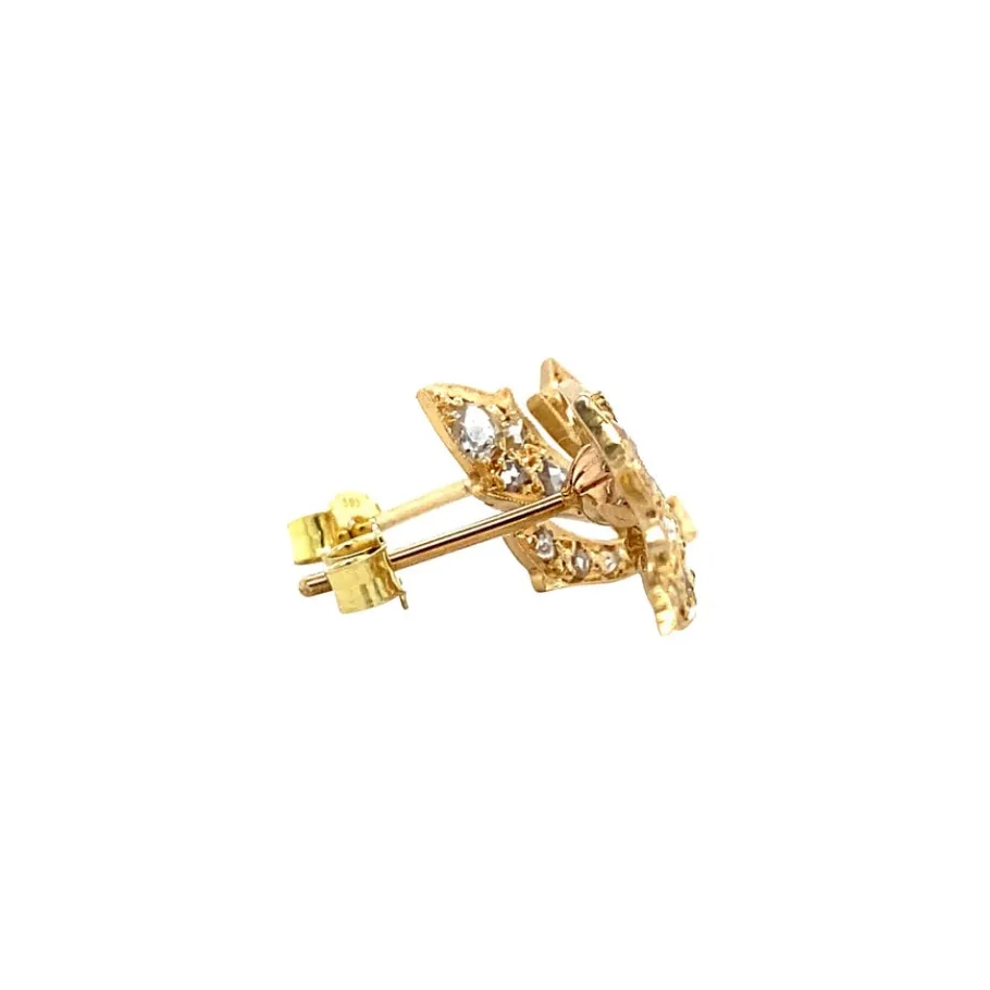 gold_ear_studs_with_rose__3.webp Gold ear studs with rose diamond 14 krt>Vintage Jewellery Fashion