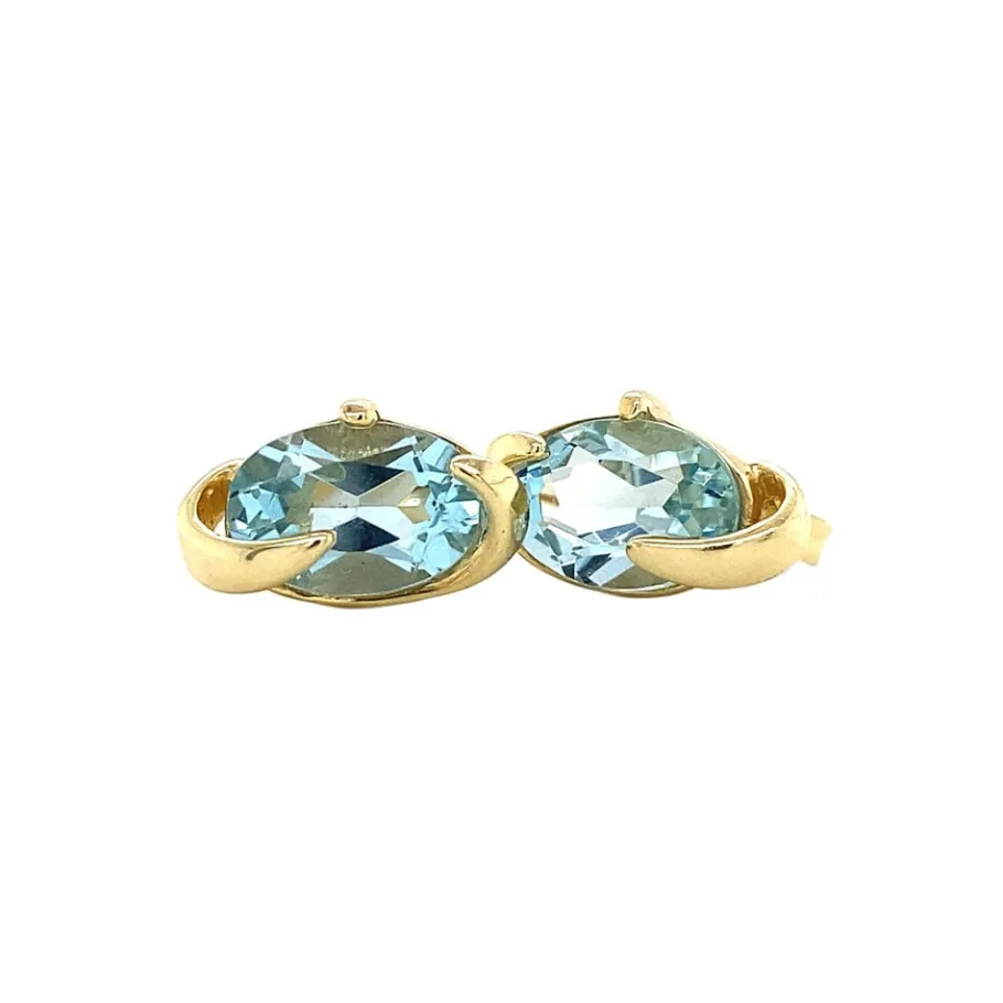 Gold ear studs with spinel 14 krt>Vintage Jewellery Discount