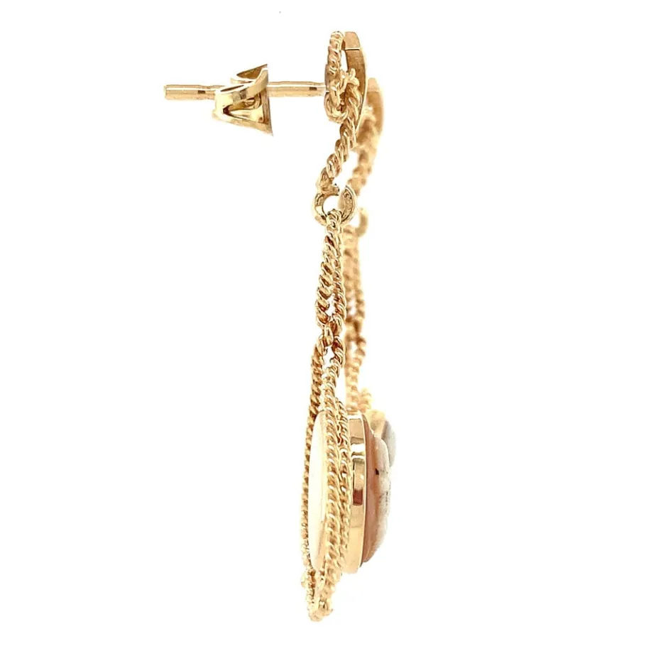 gold_earrings_with_cameo__3.webp Gold earrings with cameo 14 krt>Vintage Jewellery Outlet