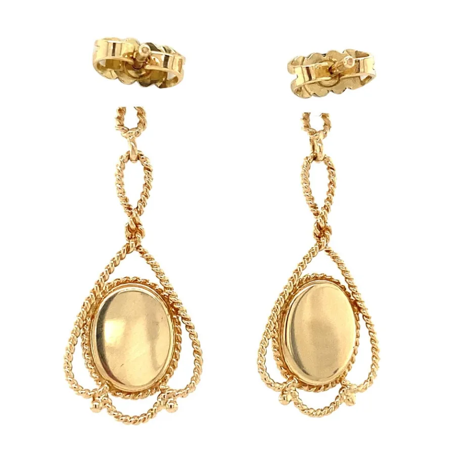gold_earrings_with_cameo__4.webp Gold earrings with cameo 14 krt>Vintage Jewellery Outlet