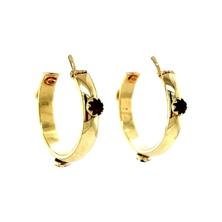 gold_earrings_with_garnet_2.webp Gold earrings with garnet 14 krt>Vintage Jewellery Hot