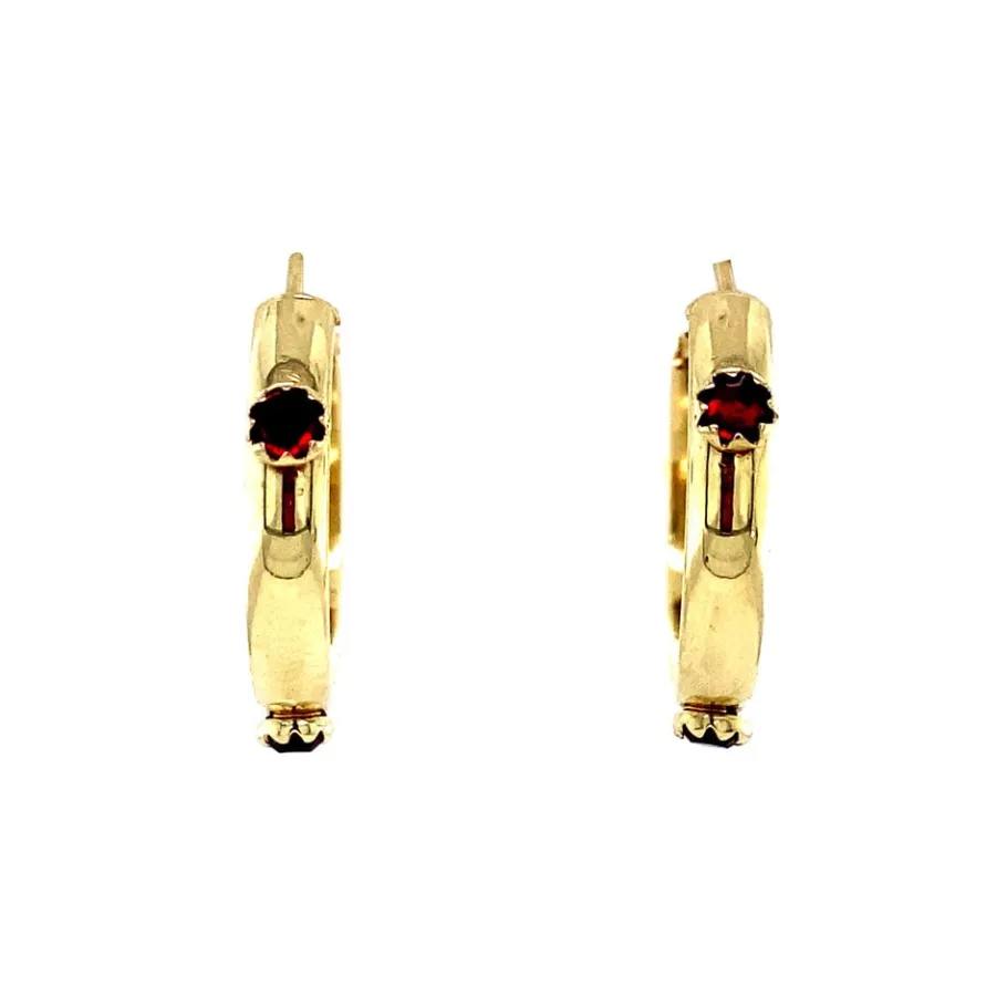gold_earrings_with_garnet_4.webp Gold earrings with garnet 14 krt>Vintage Jewellery Hot