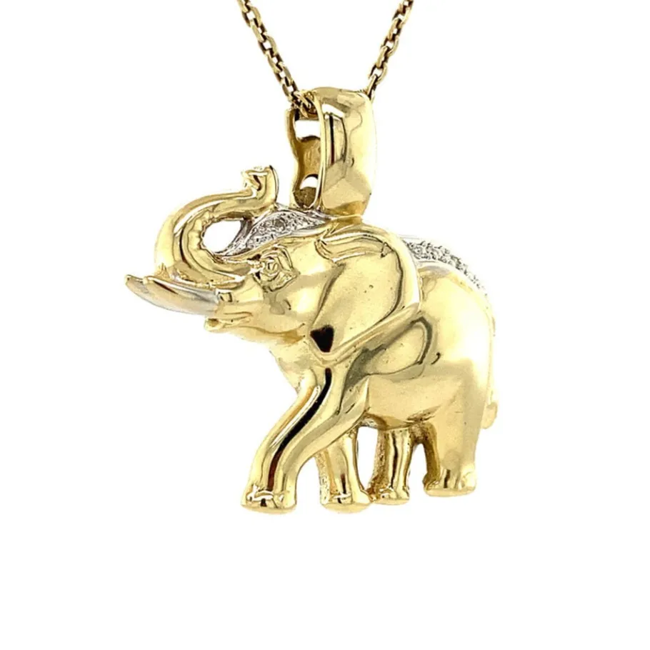 gold_elephant_pendant_wit_2.webp Gold elephant pendant with diamond 14 krt>Vintage Jewellery Sale