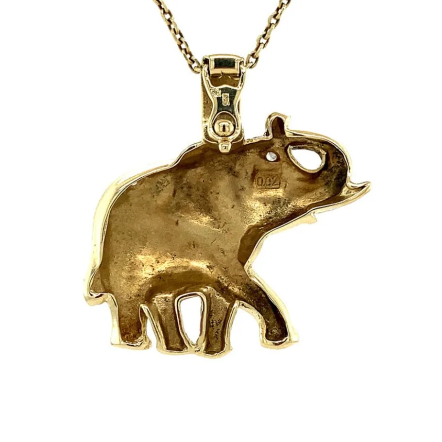 gold_elephant_pendant_wit_4.webp Gold elephant pendant with diamond 14 krt>Vintage Jewellery Sale