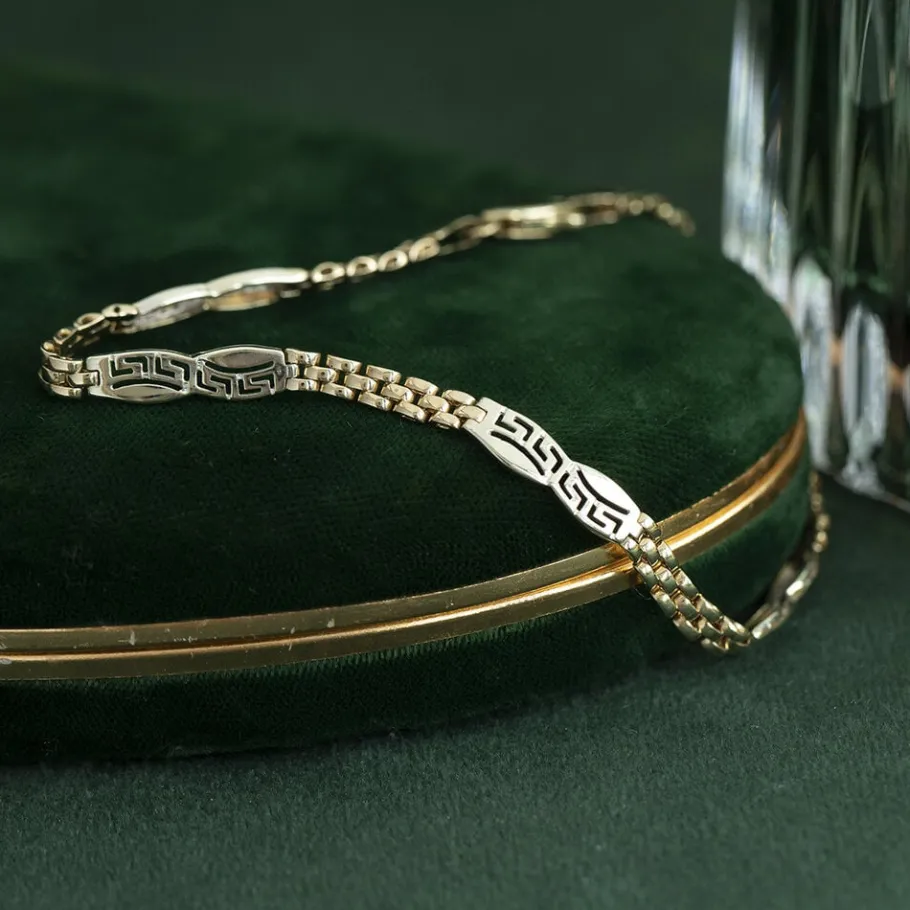 Gold fantasy bracelet 14 krt>Vintage Jewellery Hot