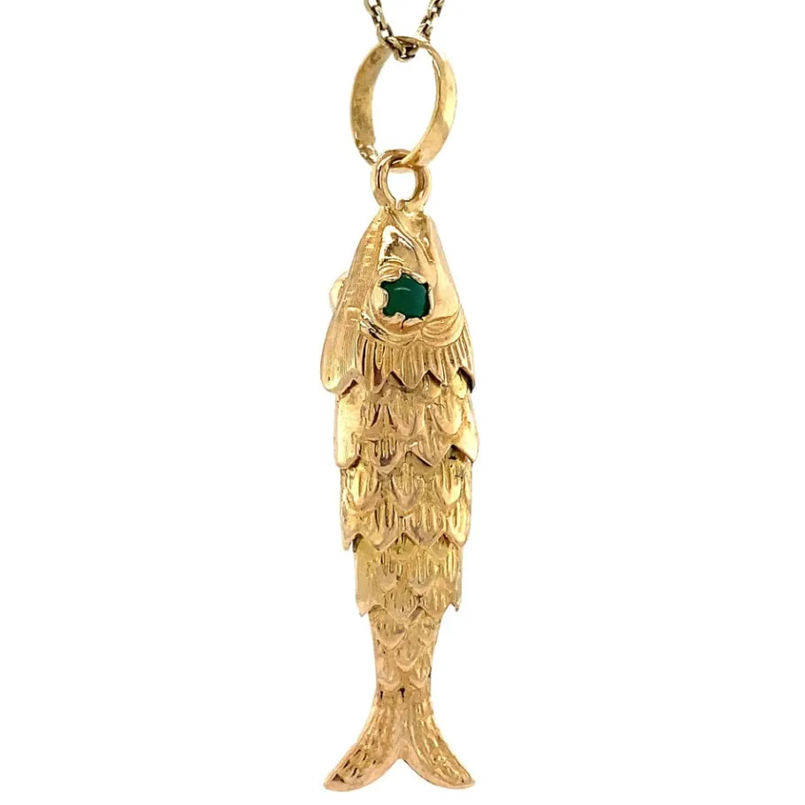 gold_fish_pendant_with_co_2.webp Gold fish pendant with colour stone 18 krt>Vintage Jewellery Sale