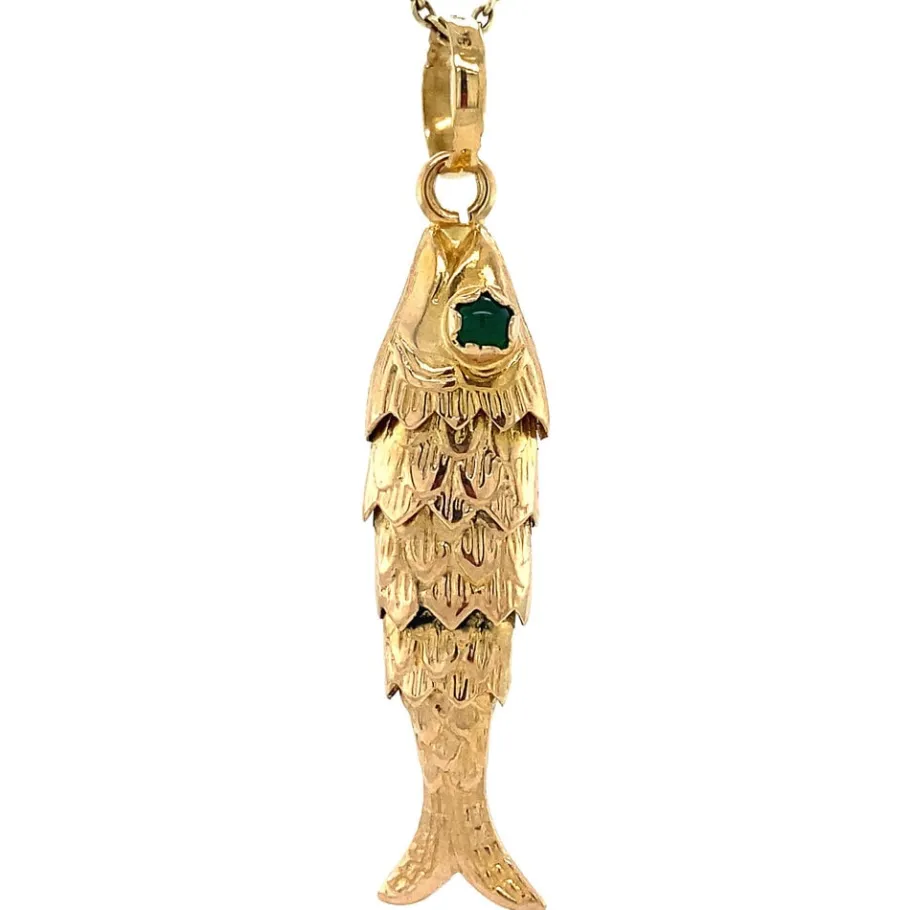 gold_fish_pendant_with_co_4.webp Gold fish pendant with colour stone 18 krt>Vintage Jewellery Sale