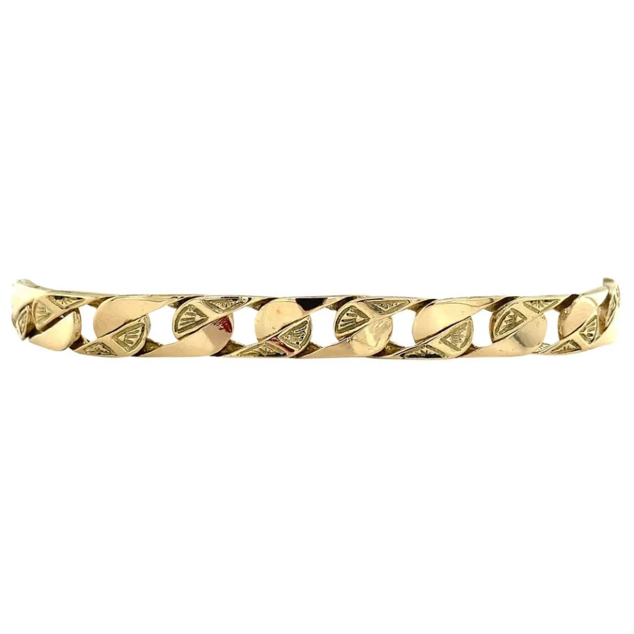 Gold flat curb bracelet 14 krt>Vintage Jewellery Best