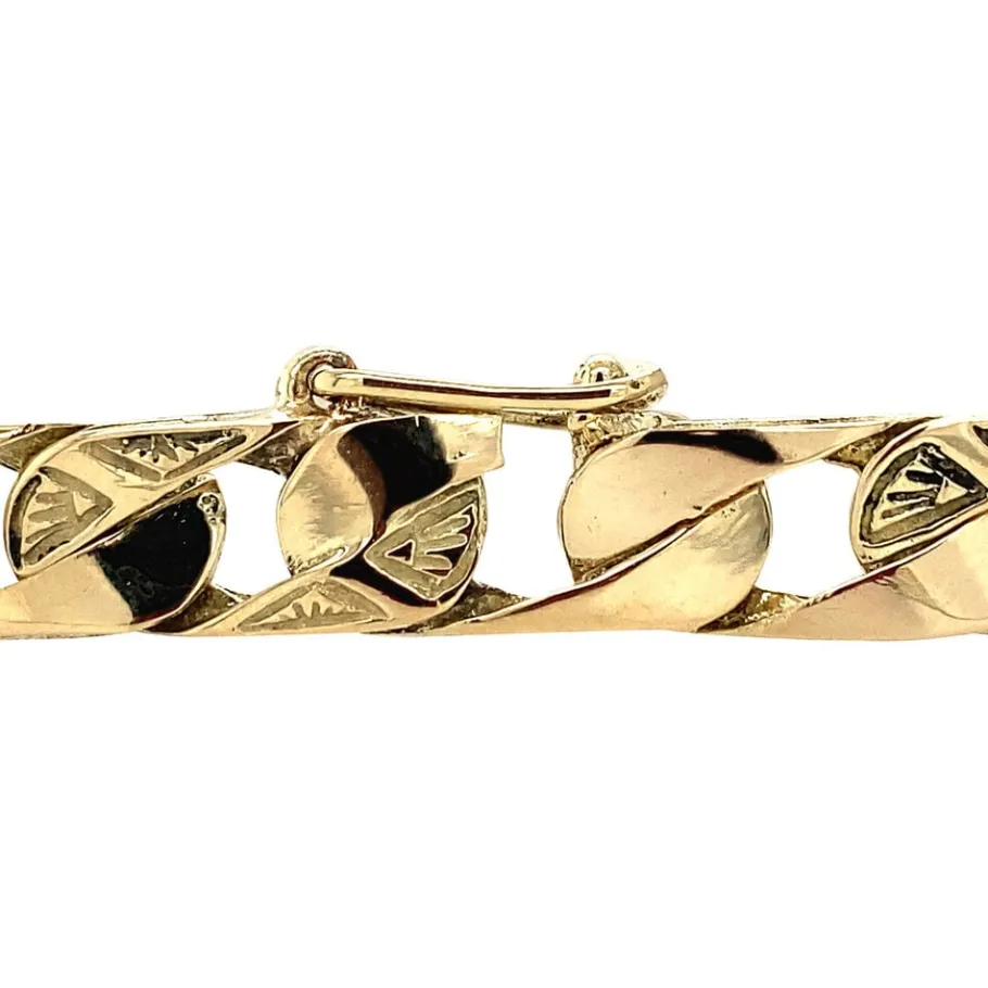 gold_flat_curb_bracelet___4.webp Gold flat curb bracelet 14 krt>Vintage Jewellery Best