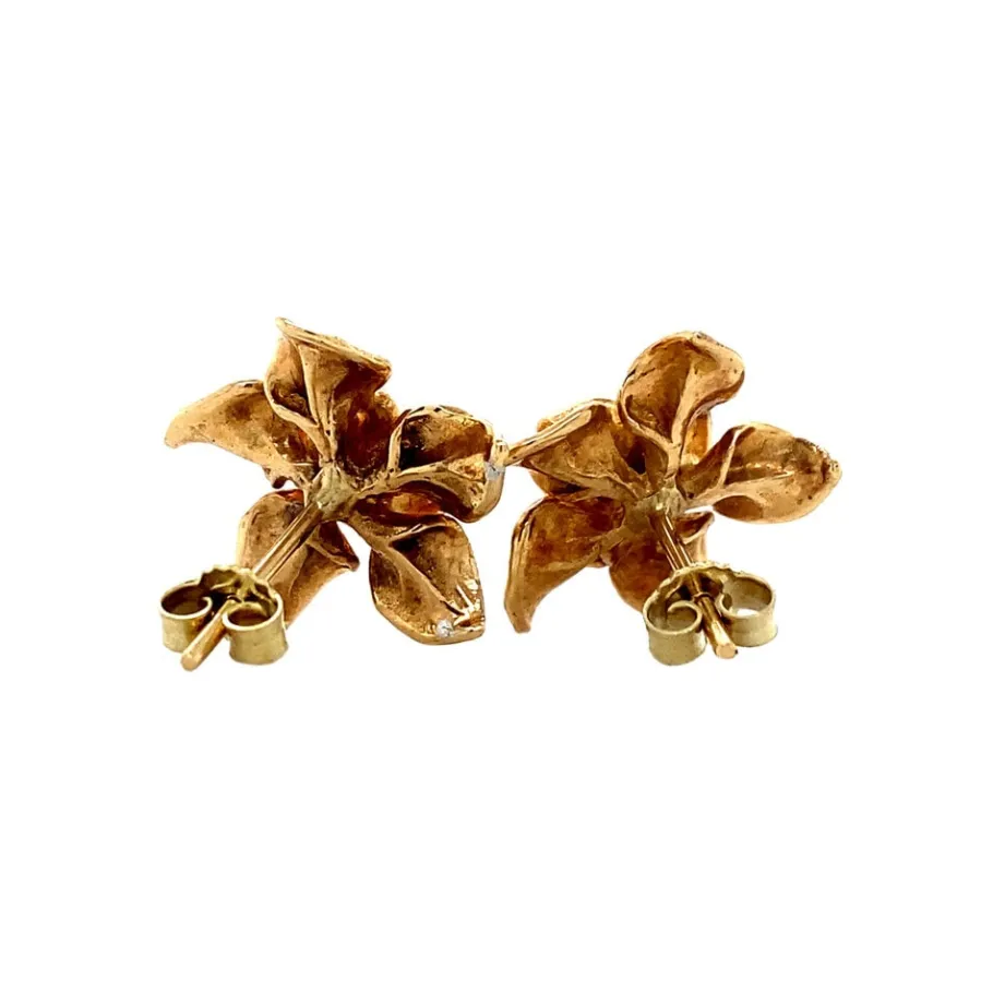 gold_flower_earrings_with_4.webp Gold flower earrings with pearl 14 krt>Vintage Jewellery Best
