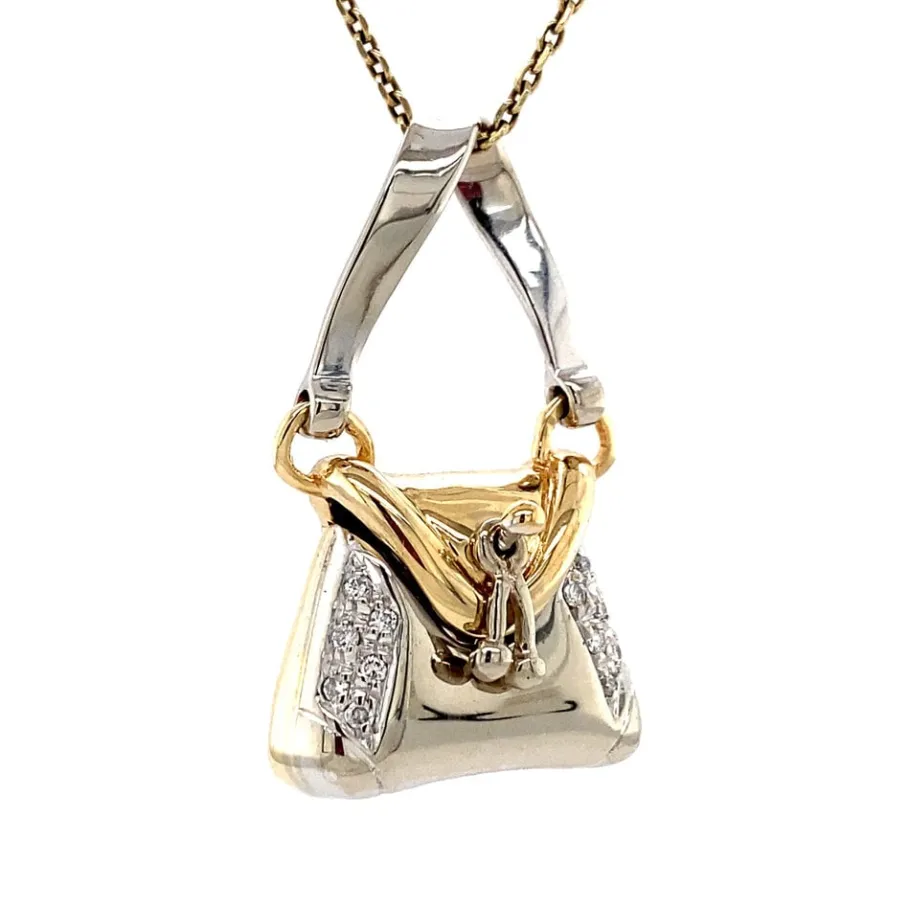 gold_handbag_pendant_with_2.webp Gold handbag pendant with diamond 14 krt>Vintage Jewellery Best