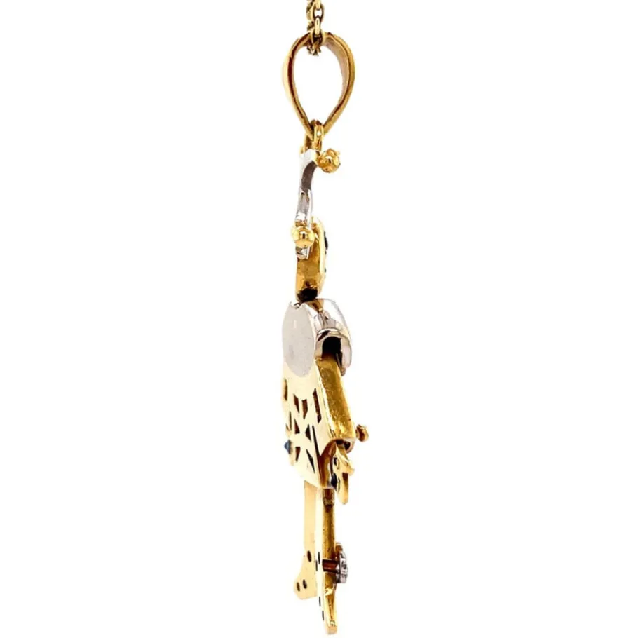 gold_joker_pendant_with_r_3.webp Gold joker pendant with ruby, sapphire and diamond 18 krt>Vintage Jewellery Hot