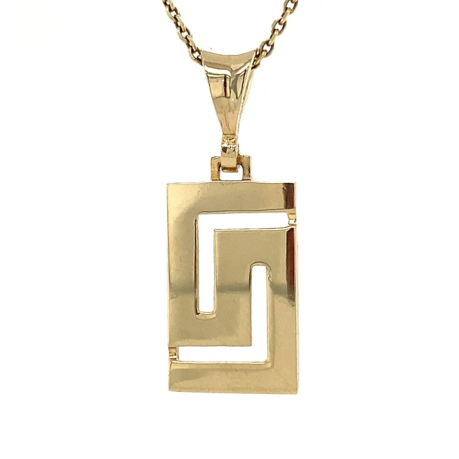 Gold meander pendant 14 krt>Vintage Jewellery Outlet