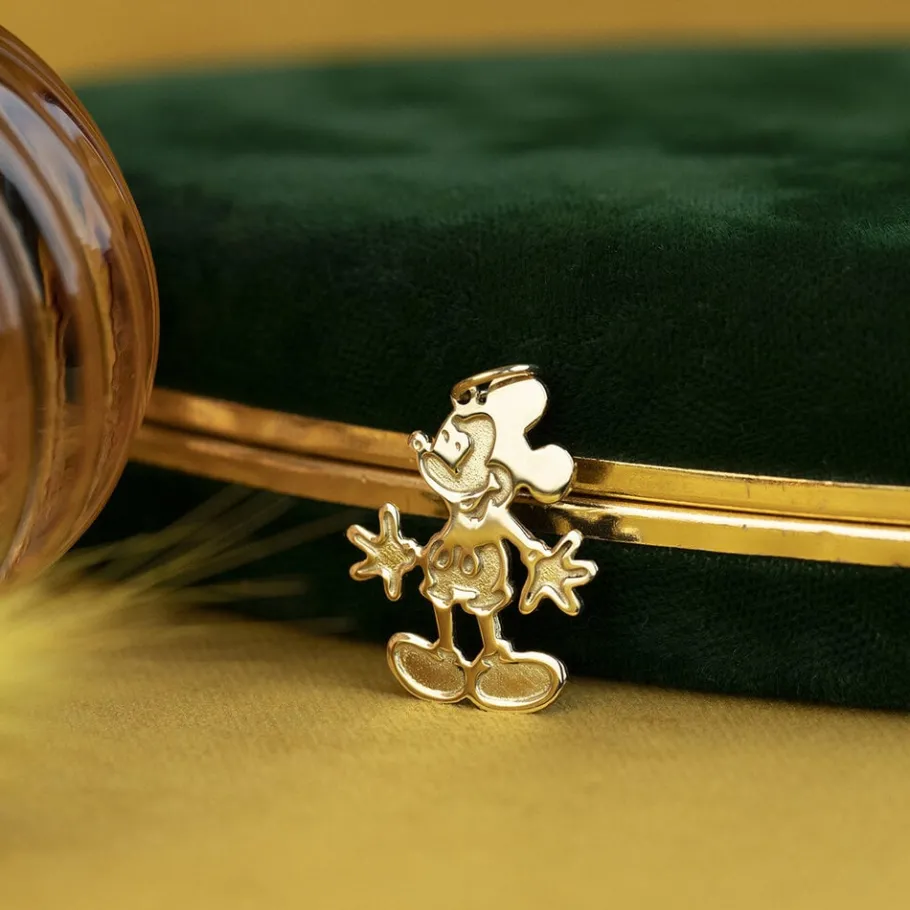 Gold Mickey Mouse pendant 14 krt>Vintage Jewellery Sale