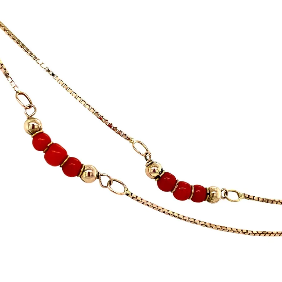 gold_necklace_with_blood__3-1.webp Gold necklace with blood coral 14 krt>Vintage Jewellery Discount